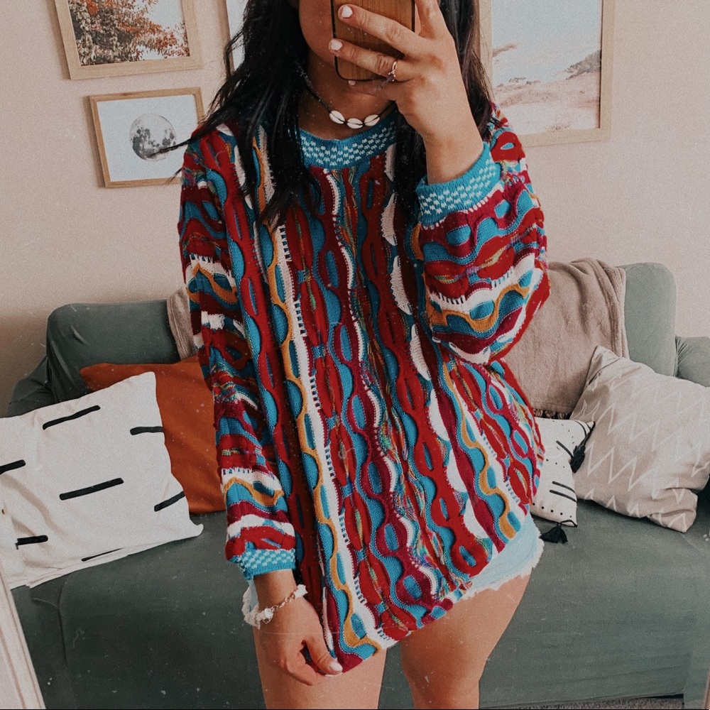 Vintage multi color oversized sweater